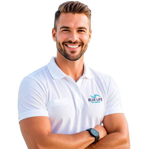 Blue Life Pools technician in the field