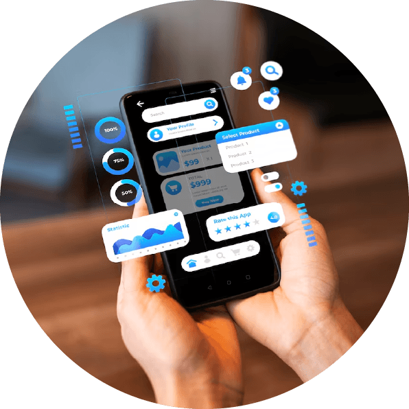 Custom application built with Power Apps on a mobile phone.